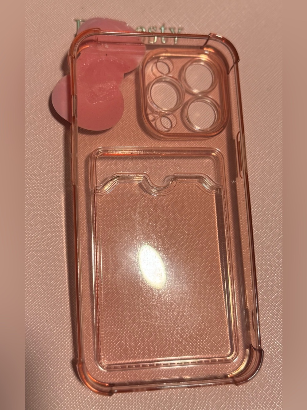 iPhone 13Pro
Clear Pink Cardholder Phone Case - Compatible Cell Phone Accessory